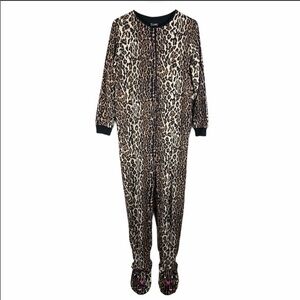 Leopard jumpsuit pajamas size M super soft
